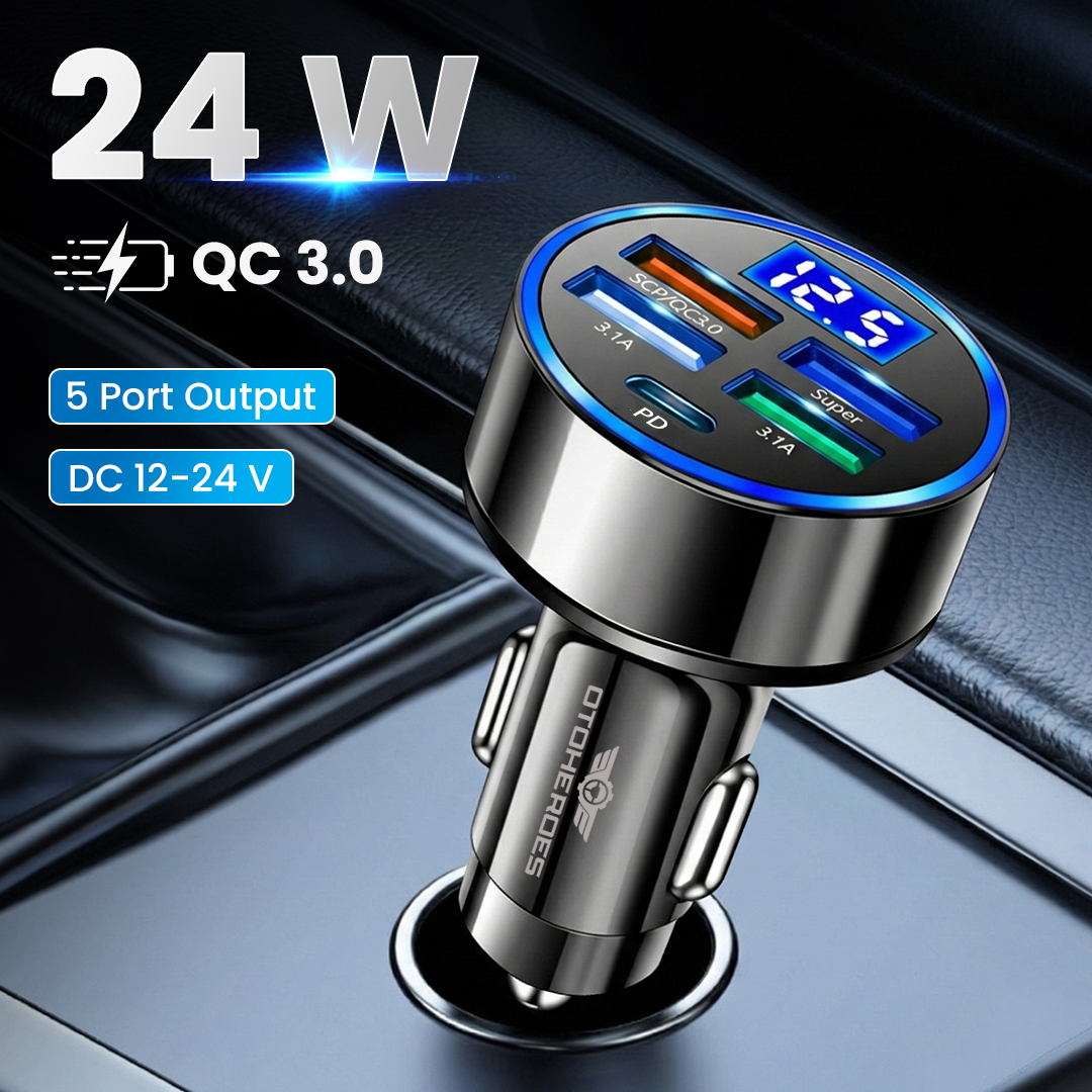OTOHEROES Car Charger Mobil Fast Charging PD QC 3.0 USB Type C A 24W - C9 Gambar produk OTOHEROES Car Charger Mobil Fast Charging PD QC 3.0 USB Type C A 24W - C9 - Utama