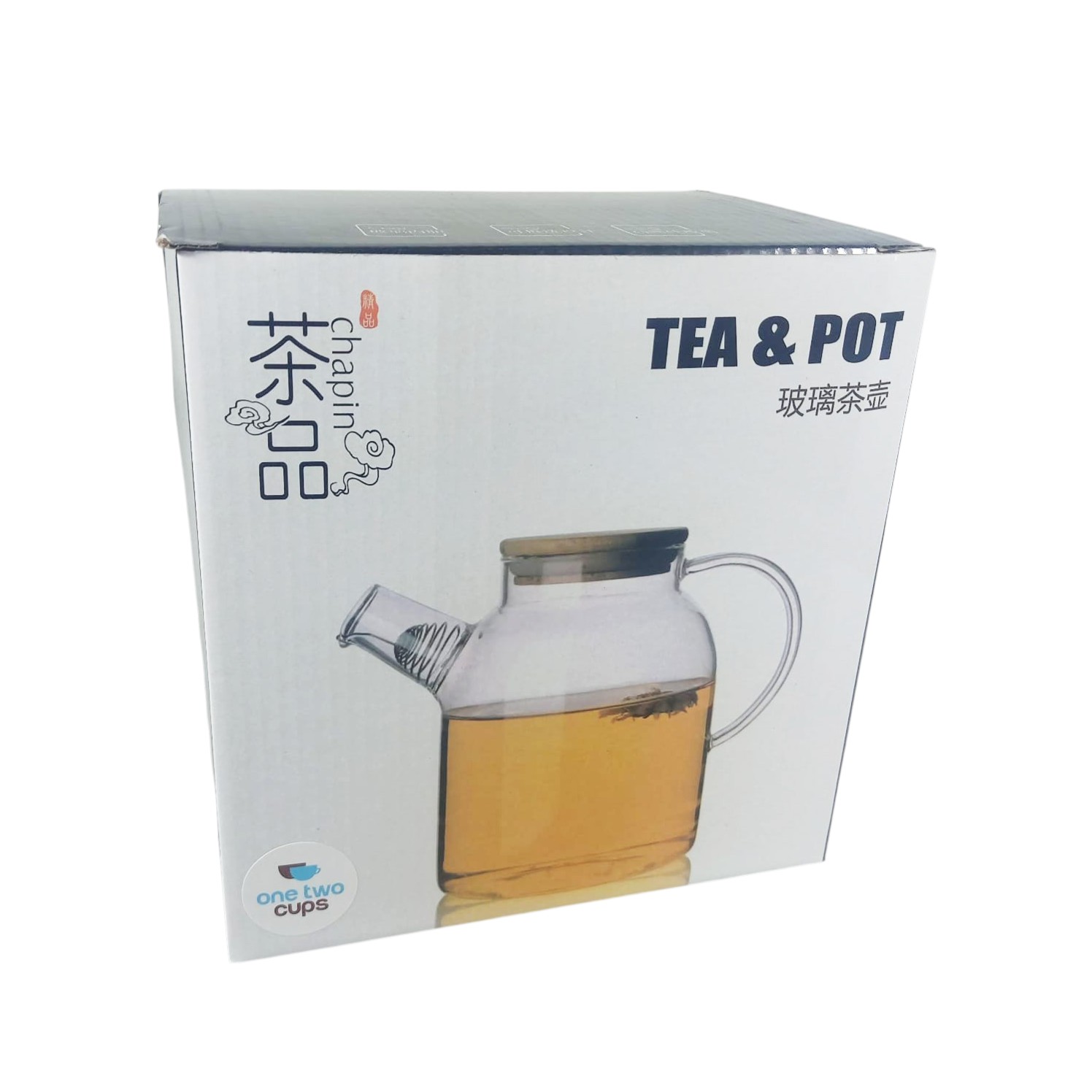 Gambar produk One Two Cups Teko Teh Kaca Tahan Panas Water Jug Borosilicate Teapot 1.8L - TK12 - Kemasan