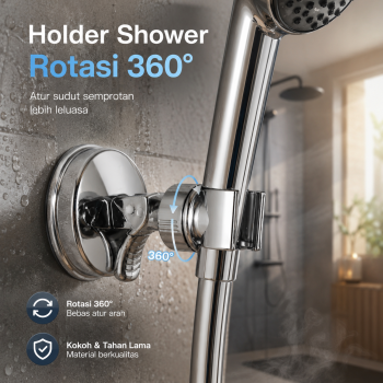 MINTIMI Holder Shower Mandi Tempel Rotasi 360 Derajat - MI360