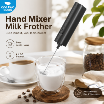 Gambar produk One Two Cups Hand Mixer Mini Pengocok Telur Kopi Milk Frother Battery - HMP40