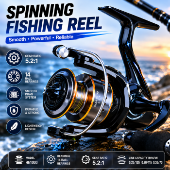 Hei Reel Pancing Spinning Fishing Reel 5.2:1 1000 - HE1000