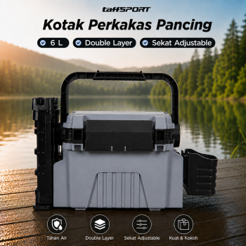 TaffSPORT Kotak Perkakas Pancing Fishing Tackle Box with Rod Holder - JF-30