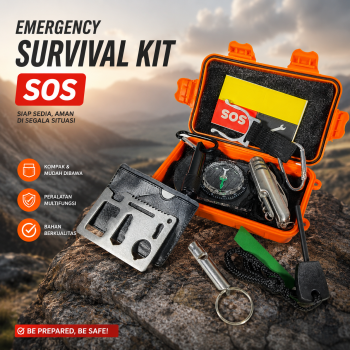 FervorFOX Emergency Survival Kit Multifunctional First Aid SOS - J020