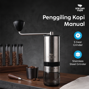 One Two Cups Penggiling Kopi Manual Coffee Grinder Burr Stainless - I-88