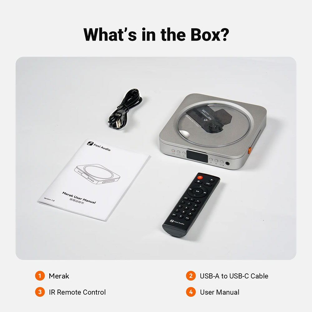 Fosi Audio CD Player HiFi USB Playback CD Ripping 210mWx2 TPA6120 - Merak CD Gambar produk Fosi Audio CD Player HiFi USB Playback CD Ripping 210mWx2 TPA6120 - Merak CD - Kemasan