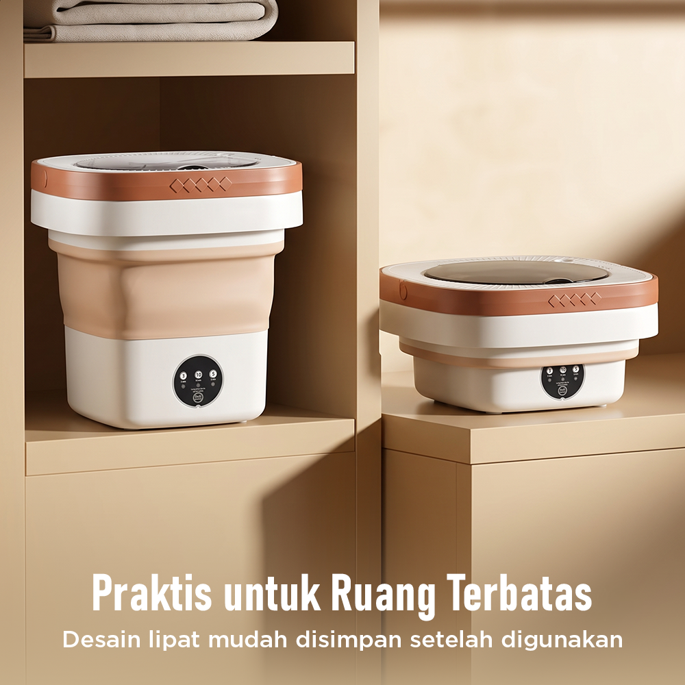 Gambar produk Houselin Mesin Cuci Mini Lipat Portable Foldable Washing Machine 8L - HS8 - 1
