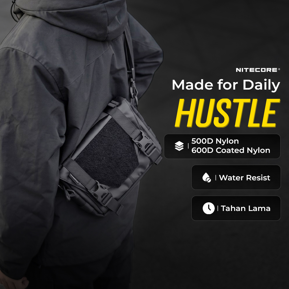 NITECORE Tas Sling Bag Tactical Modular Lightweight 500D Nylon 2L - SLB05 Gambar produk NITECORE Tas Sling Bag Tactical Modular Lightweight 500D Nylon 2L - SLB05 - 3