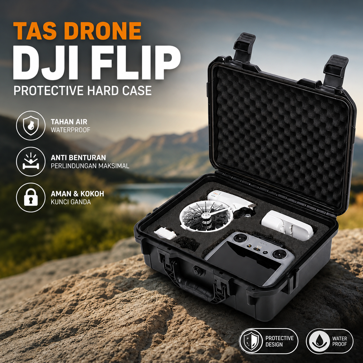 Gambar produk FARAJIAJ Tas Drone DJI Flip Protective Hard Case Waterproof - FJ30 - Utama