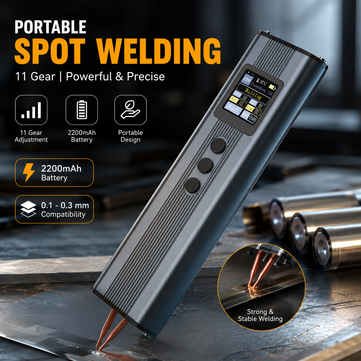 ANSIKI Mesin Las Genggam Portable Spot Welding Machine 11 Gear 2200mAh - Q1 Gambar produk ANSIKI Mesin Las Genggam Portable Spot Welding Machine 11 Gear 2200mAh - Q1 - Utama