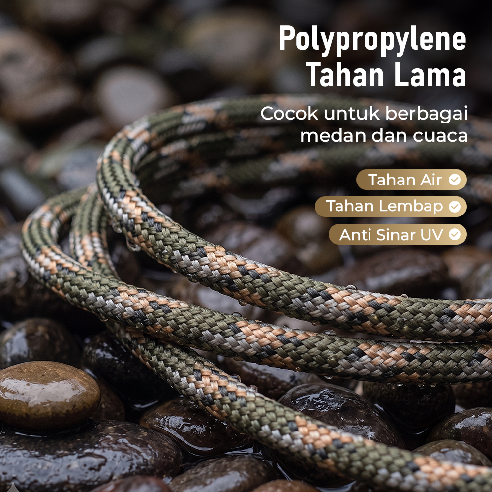 TaffSPORT Tali Tenda Paracord Rope Tent Camp 7 Core 4mm 100M - SH139 Gambar produk TaffSPORT Tali Tenda Paracord Rope Tent Camp 7 Core 4mm 100M - SH139 - 3
