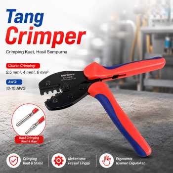 Taffware Tang Crimping Wire Cable Terminal Pliers 13-10 AWG 2.5-6mm2 - LY-2546B