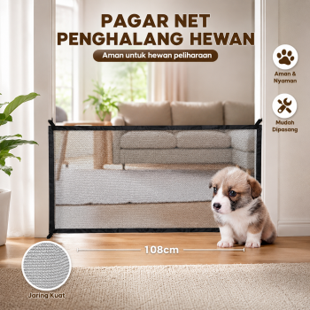 Puppy Pagar Penghalang Hewan Peliharaan Portable Folding Net 108cm - P11