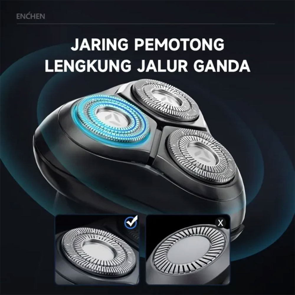 ENCHEN Alat Cukur Elektrik 3D Magnetic Electric Shaver 5W 500mAh - Blackstone 8 Gambar produk ENCHEN Alat Cukur Elektrik 3D Magnetic Electric Shaver 5W 500mAh - Blackstone 8 - 2