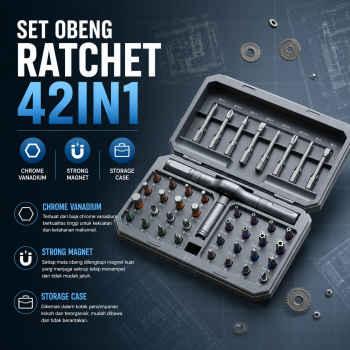 VMAN Set Obeng Ratchet Screwdriver Household Repair Tools 42in1 - 2850A