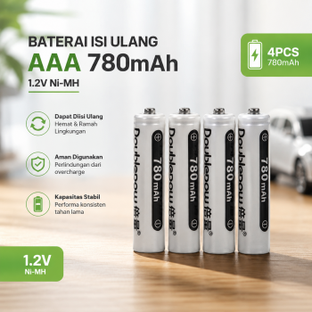 Doublepow Baterai Isi Ulang AAA Rechargeable Ni-MH 780mAh 1.2V 4 PCS - DP-AAA780
