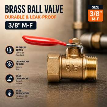 NFJM Ball Valve Stop Keran Mini Copper Gas Water Long Nose Handle - DN20