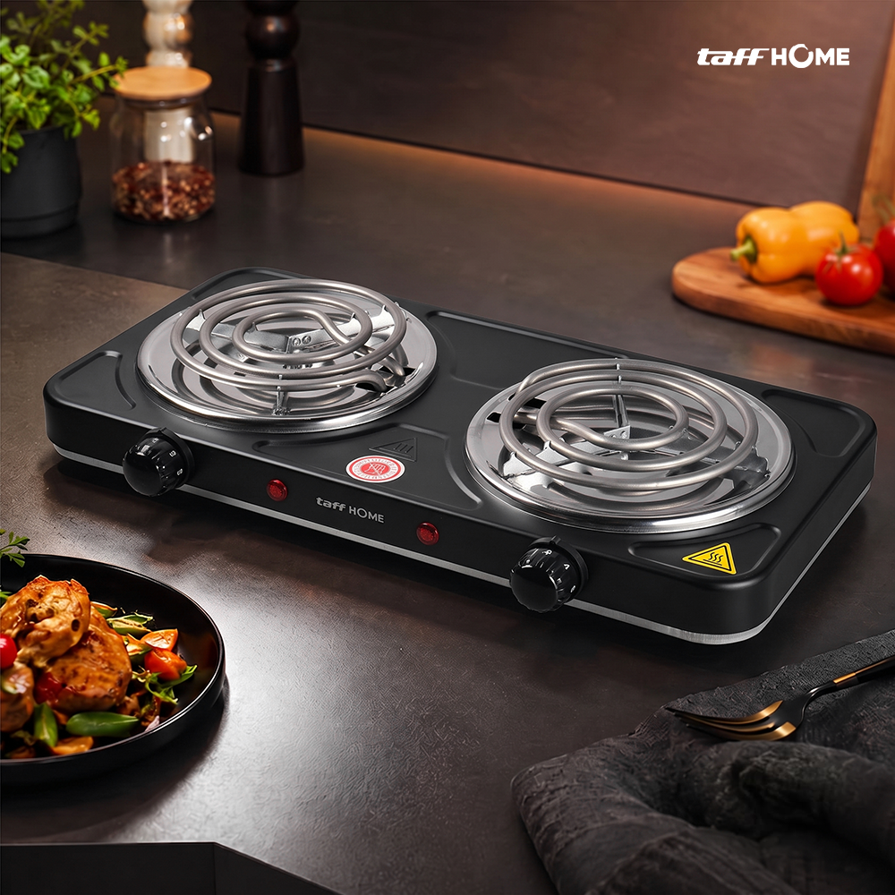 Gambar produk TaffHOME Kompor Listrik 2 Tungku Portable 5 Gear Coil Hot Plate 2000W - C2-2000-20 - 6