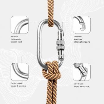 Gambar produk BYANG Karabiner Gantungan Carabiner Panjat Tebing O Type Oval 25kN - Y30 - 1