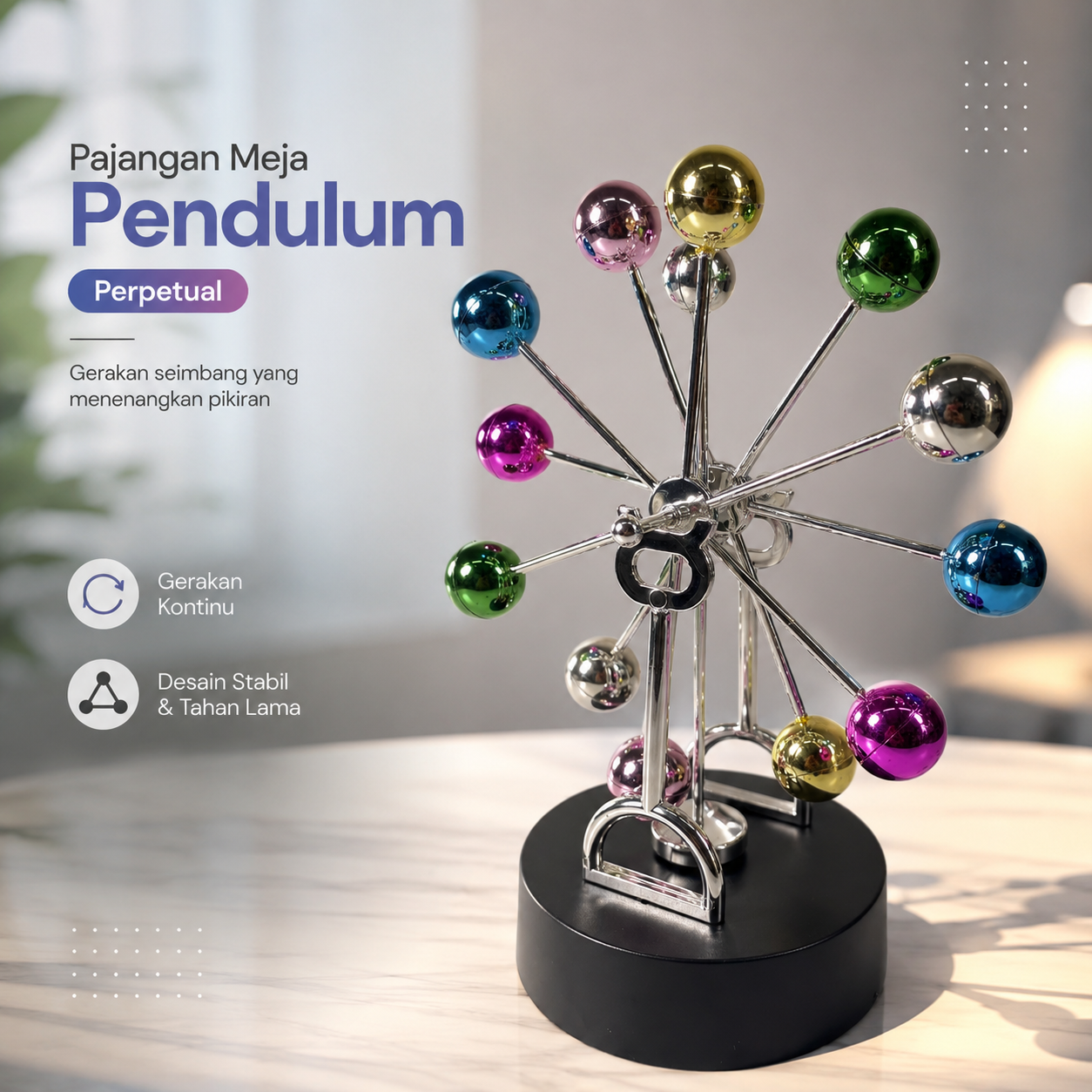 Zhenwei Pajangan Meja Pendulum Newton Perpetual Model Ferris Wheel - ZPW Gambar produk Zhenwei Pajangan Meja Pendulum Newton Perpetual Model Ferris Wheel - ZPW - Utama