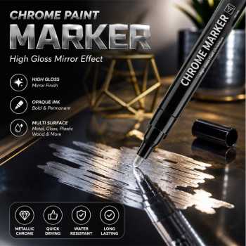 PeaMirmy Spidol Permanen Maker Metalic Chrome Silver 2mm 1 PCS - 7432Q