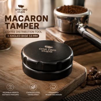 Gambar produk One Two Cups Macaron Tamper Kopi Coffee Distribution Tool 3Angled Base 53mm - HB3