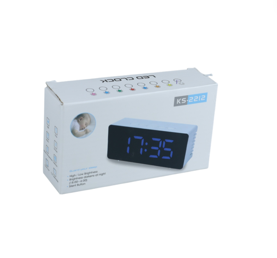 NieNie Jam Weker Alarm Digital + Temperature - KS-2212 Gambar produk NieNie Jam Weker Alarm Digital + Temperature - KS-2212 - Kemasan