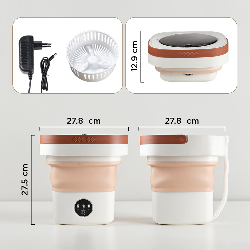 Gambar produk Houselin Mesin Cuci Mini Lipat Portable Foldable Washing Machine 8L - HS8 - 8