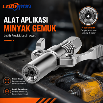 Loonpon Alat Aplikasi Minyak Gemuk Grease Gun Coupler High Pressure - LP90