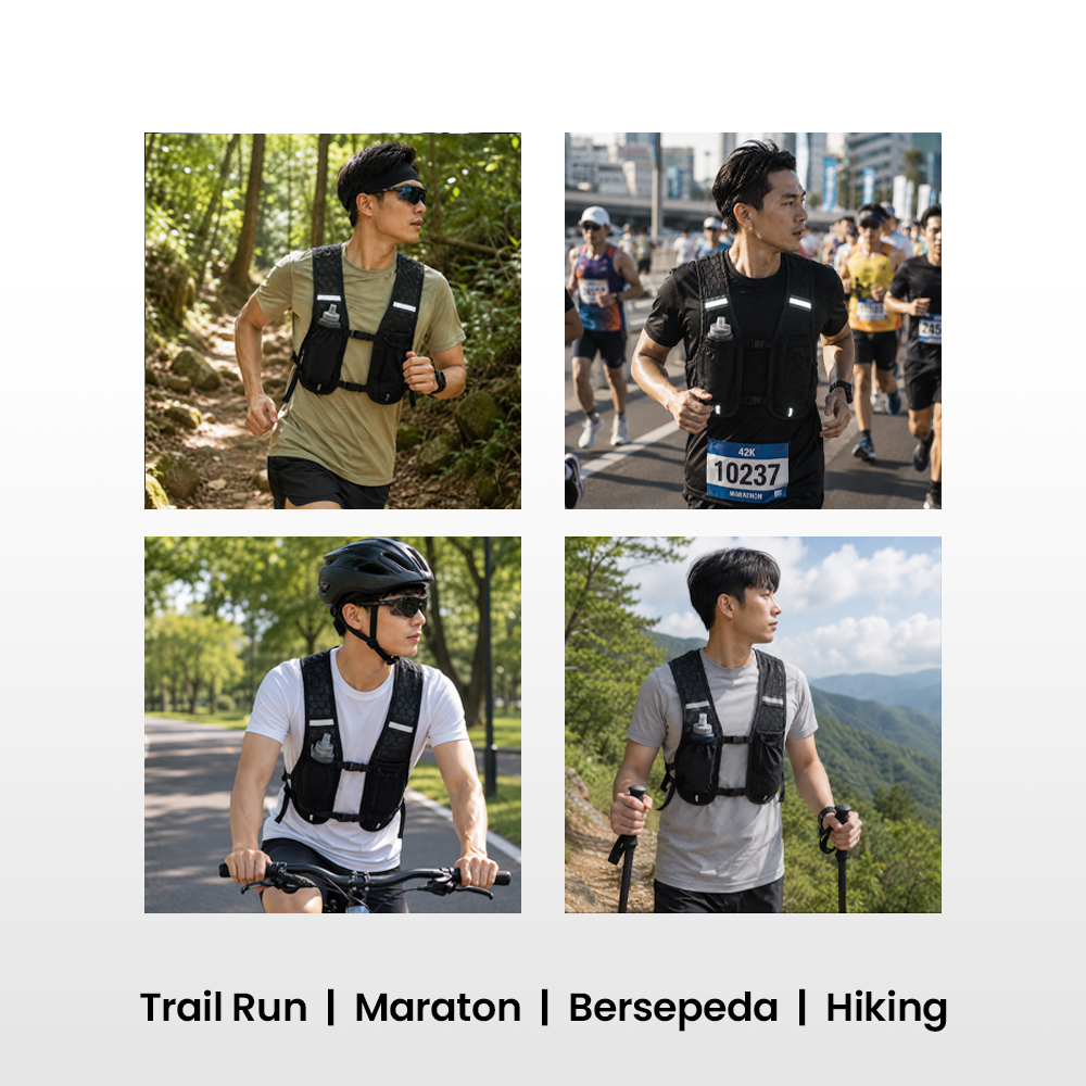 MPP Running Vest Hydrovest Hydration Breathable Rompi Lari Outdoor - WP400 Gambar produk MPP Running Vest Hydrovest Hydration Breathable Rompi Lari Outdoor - WP400 - 6
