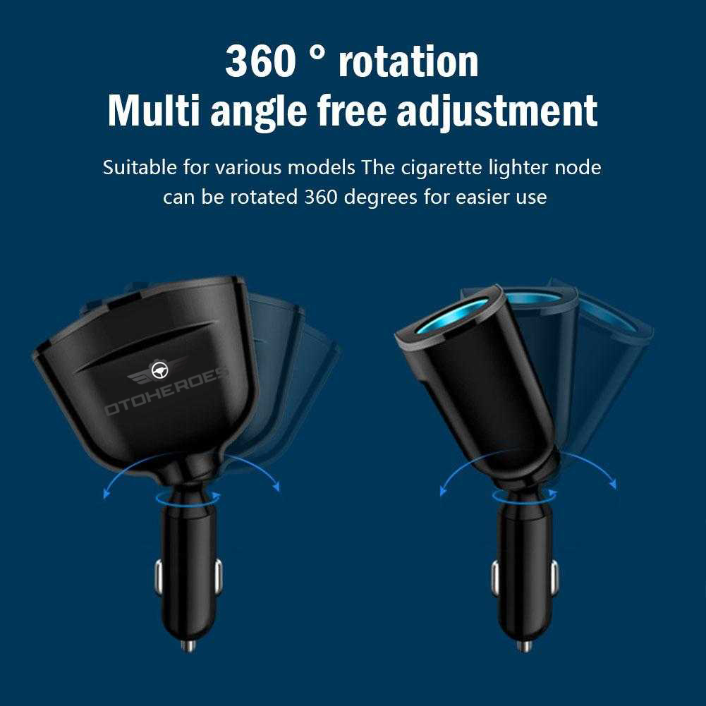 OTOHEROES Car Charger Mobil QC 3.0 LED Type C USB Cigarette 2.4A 22.5W - M7 Gambar produk OTOHEROES Car Charger Mobil QC 3.0 LED Type C USB Cigarette 2.4A 22.5W - M7 - 4