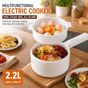 Gambar produk Rimo Panci Listrik Multifungsi Electric Pan with Steaming 2.2L 600W - SDD-18D