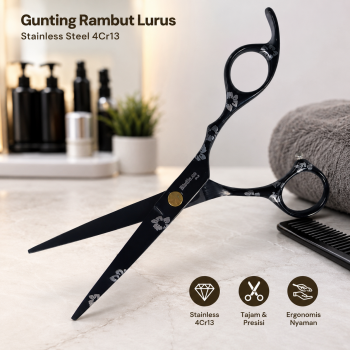 Gambar produk Biutte.co YINGHUA Gunting Rambut Lurus Buffing Stainless Steel 4Cr13 - CL-6