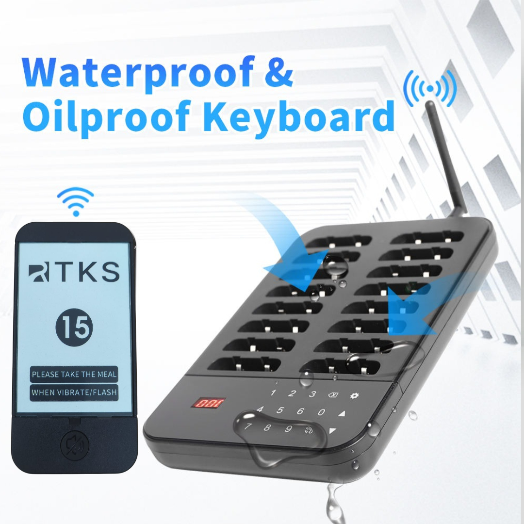 RTKS Wireless Calling System Restaurant Mesin Antrian 16 Pager - QC160 Gambar produk RTKS Wireless Calling System Restaurant Mesin Antrian 16 Pager - QC160 - 3