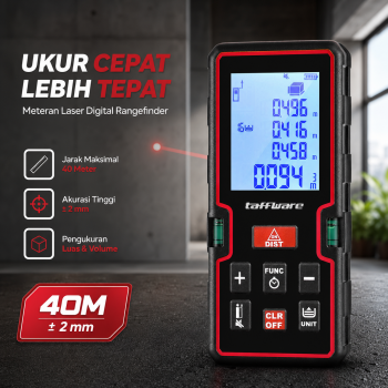 Taffware Meteran Laser Digital Distance Meter Rangefinder Portable 40M - S1