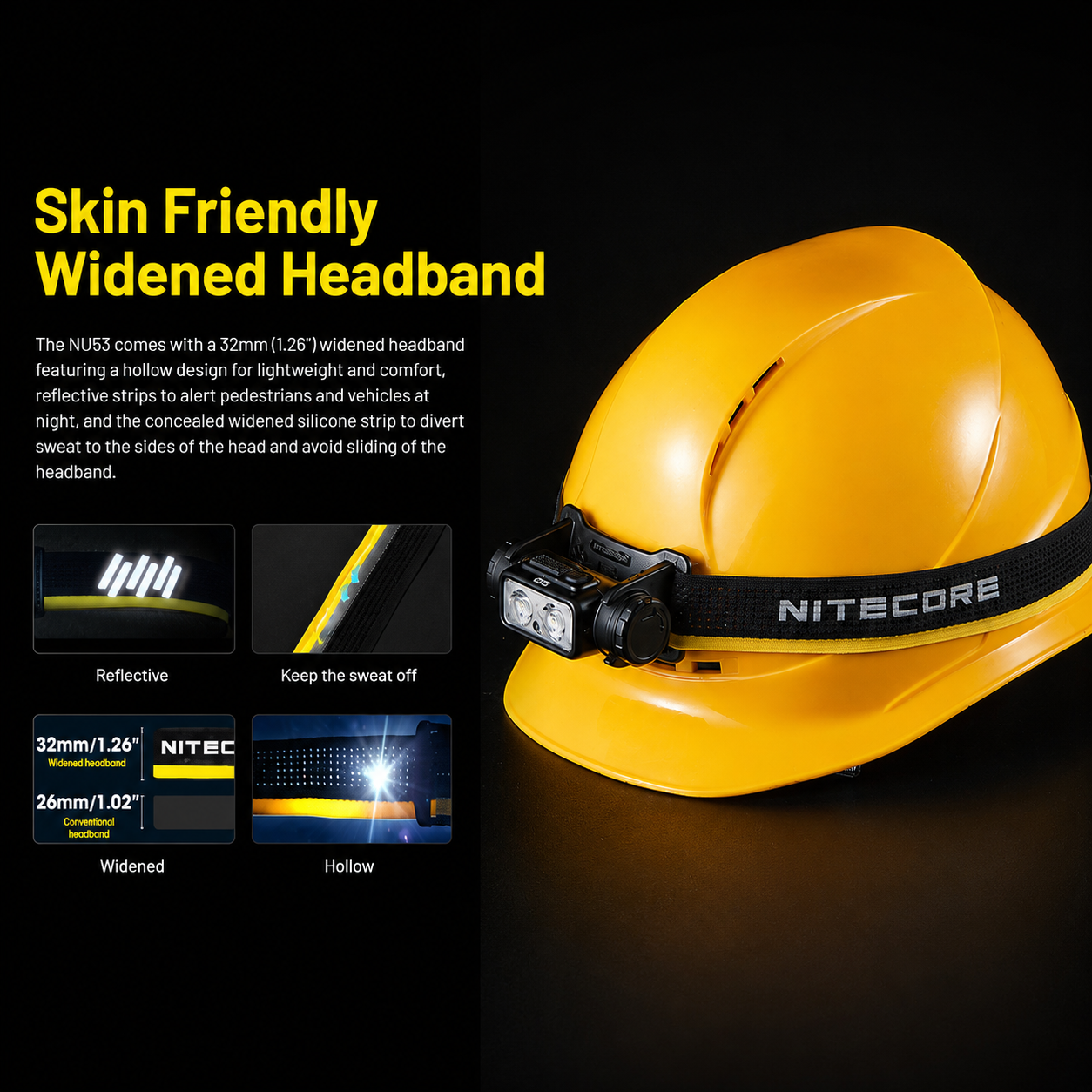 Gambar produk NITECORE Senter Kepala Headlamp LED Triple Light IP68 6000mAh - NU53 - 6