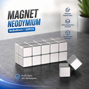 Taffware Magnet Neodymium Kubus Square Strong Cube 8x8x8mm 20PCS - N25