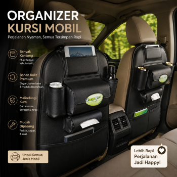 JUSTAUTO Organizer Barang Bahan Kulit Gantungan Kursi Mobil - Z-354