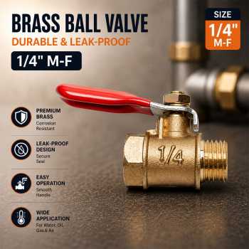 NFJM Ball Valve Stop Keran Mini Copper Gas Water Long Nose Handle - DN20