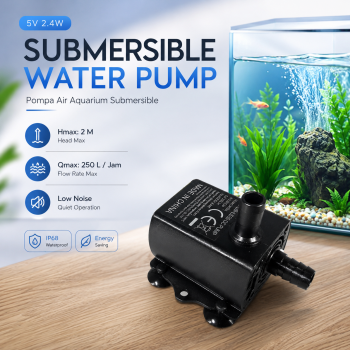 Gambar produk QIAORAN Pompa Air Celup Multifungsi Aquarium Submersible Pump 5V 2.4W - QR50A