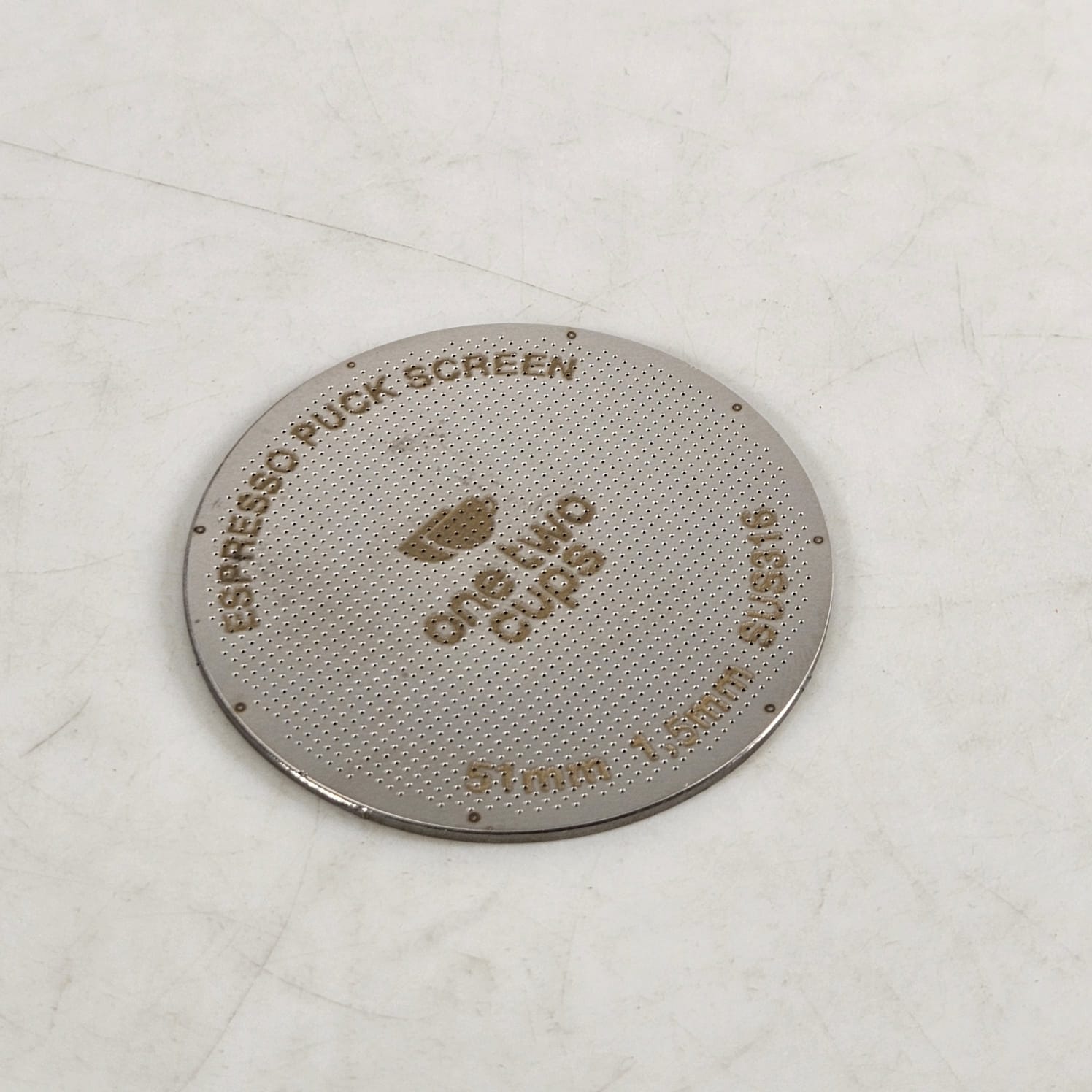 Gambar produk One Two Cups Puck Screen Portafilter Espresso Double Layer 150 Micron 51mm - SUS316 - 1