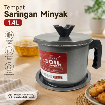 HEALTH Tempat Saringan Minyak Oil Strainer Pot Stainless Steel 1.4L - G2103