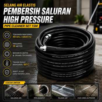 Bn Selang Air Elastis Pembersih Saluran Pipe Cleaner High Pressure Set - YN-75