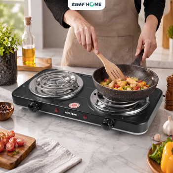 Gambar produk TaffHOME Kompor Listrik 2 Tungku Portable 5 Gear Coil Hot Plate 2000W - C2-2000-20 - 7