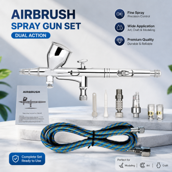 Gambar produk Nasedal Airbrush Spray Gun Set Dual Action Tattoo Nail Art Painting - NT-180K-3