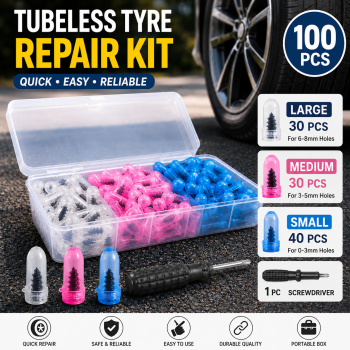 AEVU Alat Tambal Ban Mobil Motor Tyre Repair Kit Set Tubeless 100 PCS - LN140