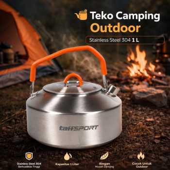 TaffSPORT Teko Camping Outdoor Teapot Kettle Stainless Steel - HWSH1.5