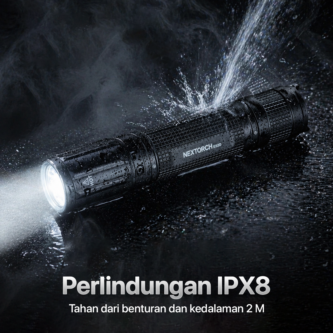 NEXTORCH Senter LED Mini Bright Tactical Waterproof IPX8 3700 Lumens - E52D Gambar produk NEXTORCH Senter LED Mini Bright Tactical Waterproof IPX8 3700 Lumens - E52D - 3