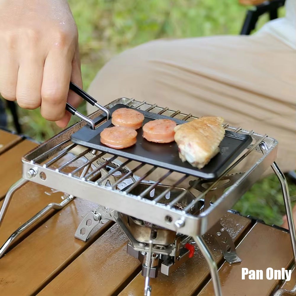 Ysv Pan Grill BBQ Anti Lengket Portable Outdoor Camping Nesting Iron Gambar produk Ysv Pan Grill BBQ Anti Lengket Portable Outdoor Camping Nesting Iron - 3