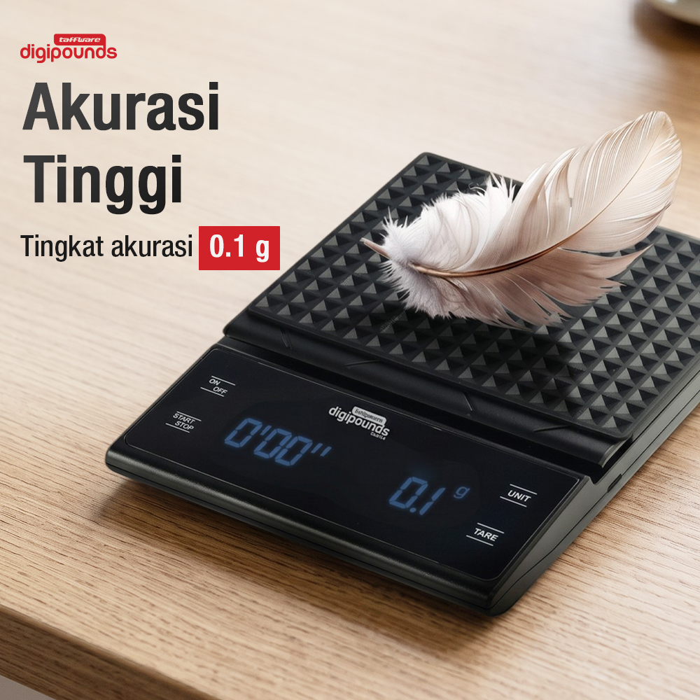 Gambar produk Taffware Digipounds Timbangan Kopi Digital Timer Coffee Scale 0.1g 3kg - EK6012 - 1