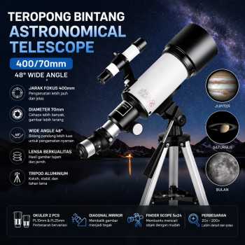 Eyebre Teropong Bintang Astronomical Telescope Zenith Mirror 70/400mm - F40070